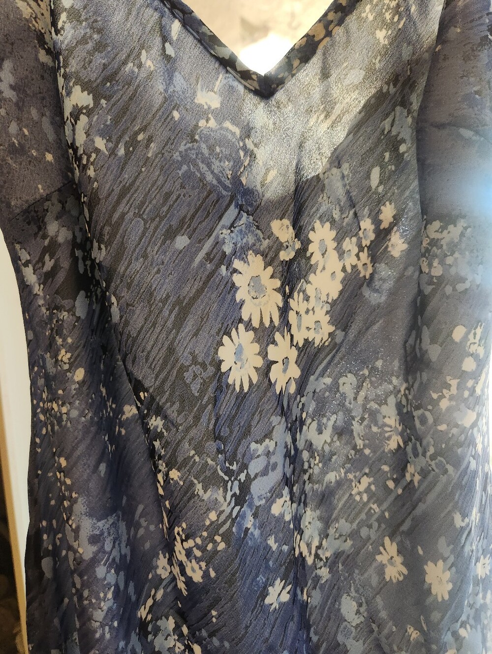 Vintage Y2k Blue Floral Slip Dress - Women’s Intimates - Picture 5 of 7